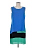 BCBGMAXAZRIA 100% Polyester Color Block Blue Casual Dress Size 6 - photo 1