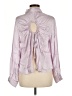 Astr 100% Viscose Metallic Pink Long Sleeve Blouse Size M - photo 2