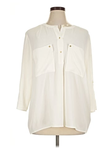Chaus 3/4 Sleeve Button-Down Shirt (view 1)
