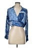Zara 100% Viscose Paisley Blue 3/4 Sleeve Blouse Size L - photo 1