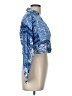 Zara 100% Viscose Paisley Blue 3/4 Sleeve Blouse Size L - photo 4
