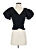 Reformation Solid Black Short Sleeve Top Size 2 - photo 1