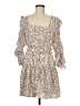 Nicholas 100% Polyester Print Tan Casual Dress Size 8 - photo 1