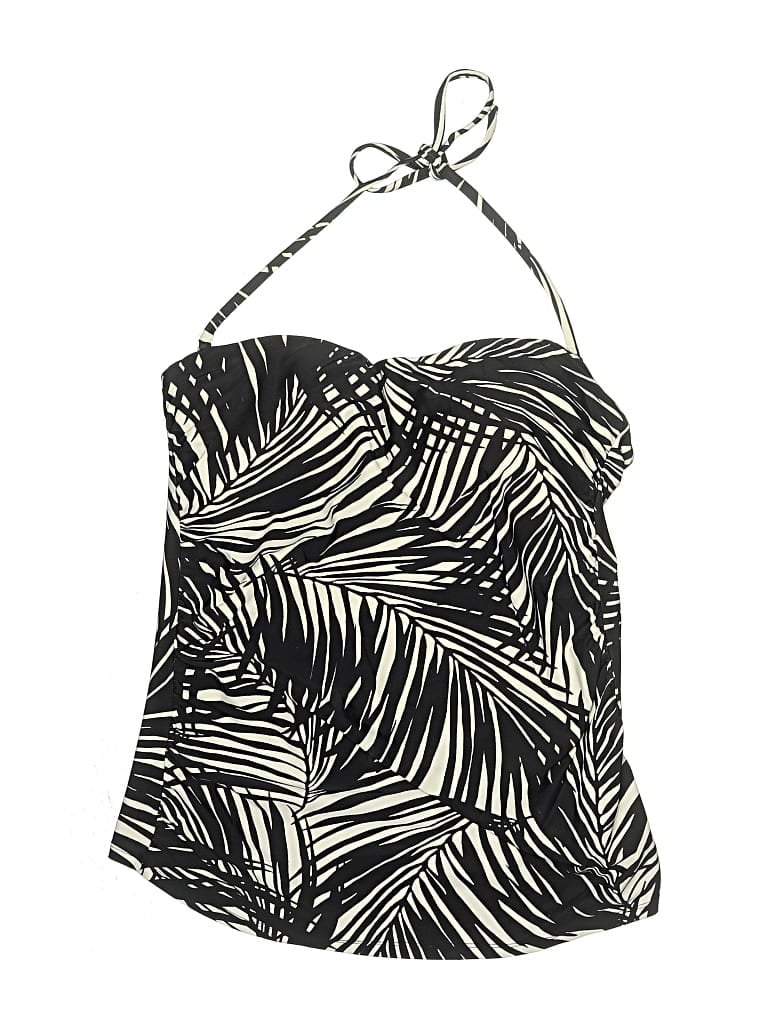 Pre-owned Merona Swimsuit Top Black Print Pattern Swimwear