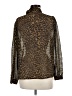 MNG Animal Print Brown Long Sleeve Blouse Size M - photo 2