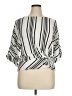 PREMISE 100% Rayon Stripes White Silver 3/4 Sleeve Blouse Size XL - photo 1