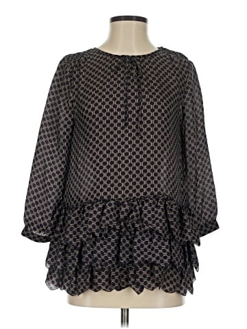 The Great. 3/4 Sleeve Silk Top (view 1)