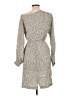 Whit 100% Silk Animal Print Gray Ivory Cocktail Dress Size 10 - photo 2