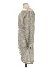 Whit 100% Silk Animal Print Gray Ivory Cocktail Dress Size 10 - photo 5