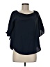 Sugar Lips 100% Polyester Black Blue 3/4 Sleeve Blouse Size M - photo 1