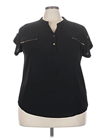 Flower & Feather Short Sleeve Blouse (view 1)