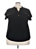 Flower & Feather Black Short Sleeve Blouse Size 3X - photo 1