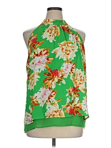 Rose + Olive Sleeveless Blouse (view 1)