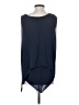 Pink Stitch Blue Sleeveless Blouse Size 4 - photo 2