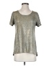 Lularoe Metallic Silver Short Sleeve T-Shirt Size S - photo 1
