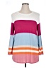 MULTIPLES 100% Rayon Color Block Pink Long Sleeve Top Size 0X - photo 1