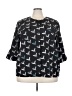 Laura Scott 100% Polyester Black 3/4 Sleeve Blouse Size 2X - photo 1