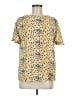 Mossimo 100% Polyester Animal Print Yellow Short Sleeve Blouse Size M - photo 1