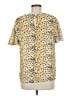 Mossimo 100% Polyester Animal Print Yellow Short Sleeve Blouse Size M - photo 2