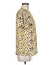 Mossimo 100% Polyester Animal Print Yellow Short Sleeve Blouse Size M - photo 4