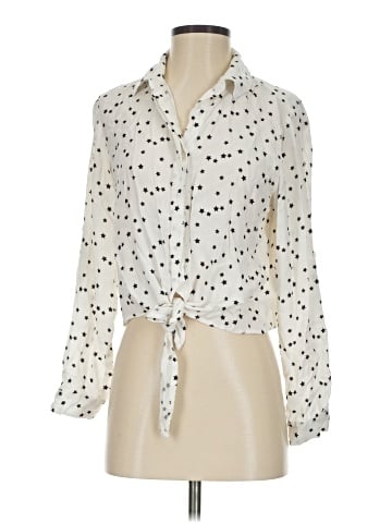 Aqua Long Sleeve Blouse (view 1)