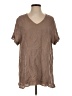 Match Point U.S.A. Brown Short Sleeve Blouse Size S (estimated) - photo 1