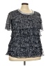 Cj Banks Gray Short Sleeve Blouse Size 2X - photo 1