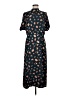 Ann Taylor 100% Polyester Floral Black Casual Dress Size 8 - photo 1