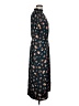 Ann Taylor 100% Polyester Floral Black Casual Dress Size 8 - photo 4