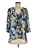 Nicola 100% Polyester Blue 3/4 Sleeve Blouse Size M - photo 1