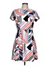Vince Camuto Graphic Blue Casual Dress Size 12 (petite) - photo 1