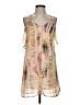 Xhilaration 100% Polyester Print Yellow Tan Cocktail Dress Size XS - photo 1