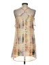 Xhilaration 100% Polyester Print Yellow Tan Cocktail Dress Size XS - photo 2