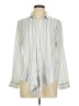 I. Joah Stripes Silver Long Sleeve Blouse Size M - photo 1