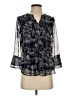 Charter Club 100% Polyester Black 3/4 Sleeve Blouse Size P (petite) - photo 1