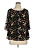 AUW Black 3/4 Sleeve Blouse Size 1X - photo 1