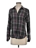 Bella Dahl Plaid Gray Long Sleeve Blouse Size S - photo 1