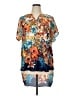 Sami & JO 100% Polyester Floral Blue Short Sleeve Blouse Size 1X - photo 1