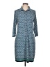 Max Studio Print Blue Casual Dress Size L - photo 1