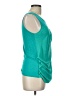 DKNYC 100% Lyocell Teal Sleeveless Blouse Size L - photo 4