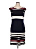 Michael Tyler Stripes Blue Casual Dress Size L - photo 1