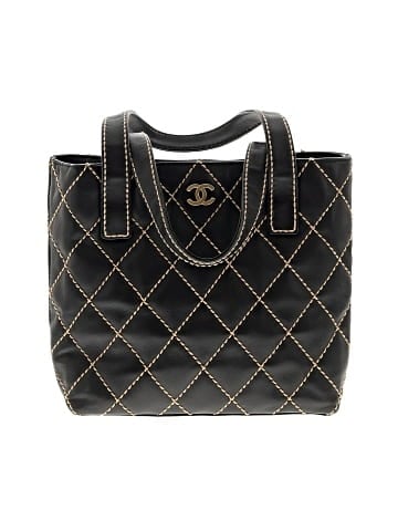 Chanel Vintage Leather Surpique Small Tote (view 1)