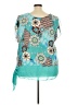 Unique 100% Polyester Teal Short Sleeve Blouse Size 26W - photo 2
