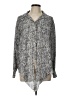 Investments 100% Polyester Tweed Silver Long Sleeve Blouse Size L - photo 1