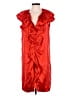 Lanvin 100% Silk Red Orange Cocktail Dress Size EU (FR) 42 / US 10 - photo 1