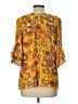 Democracy 100% Rayon Yellow 3/4 Sleeve Blouse Size L - photo 2