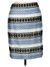 Talbots 100% Polyester Graphic Blue Casual Skirt Size 8 Petite - photo 1