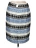 Talbots 100% Polyester Graphic Blue Casual Skirt Size 8 Petite - photo 2
