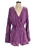 Pink Lily 100% Cotton Chevron-herringbone Purple Romper Size M - photo 1