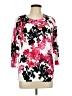 Fashion Bug 100% Cotton Floral Pink Pullover Sweater Size L - photo 1